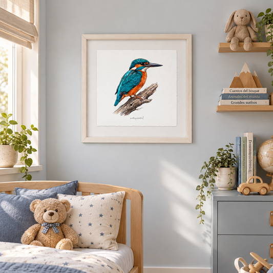 Cuadro con ilustraciones de fauna chilena