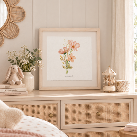 Cuadro con ilustraciones de flores