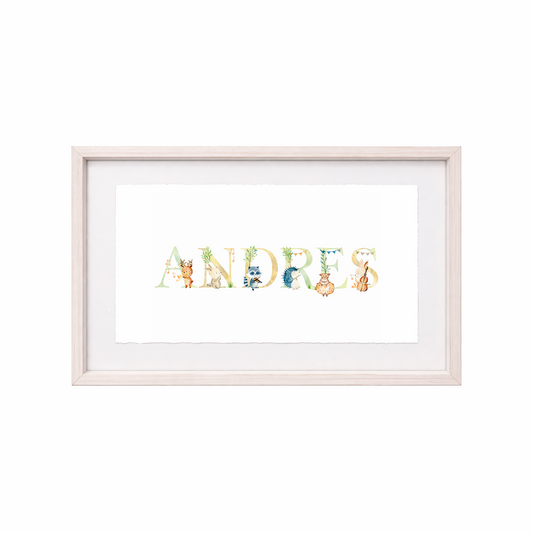 Cuadro con nombres decorados con motivos musicales