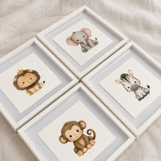 Cuadro con ilustraciones animalitos bebés