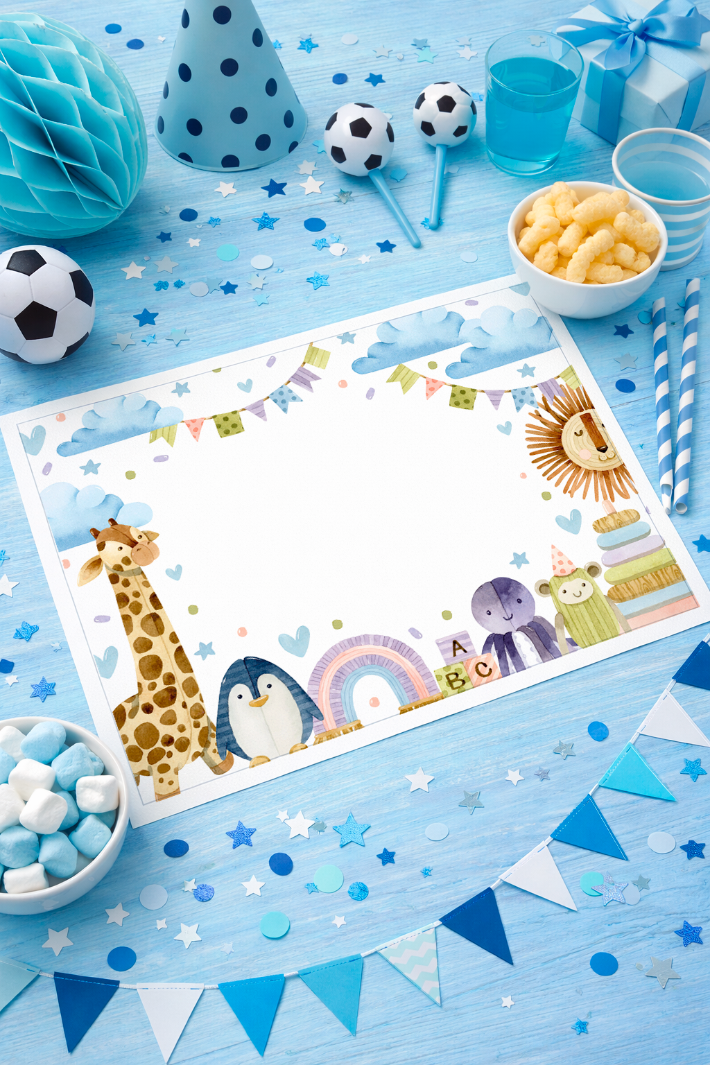 Individuales personalizado para mesa con animalitos bebés (12u)
