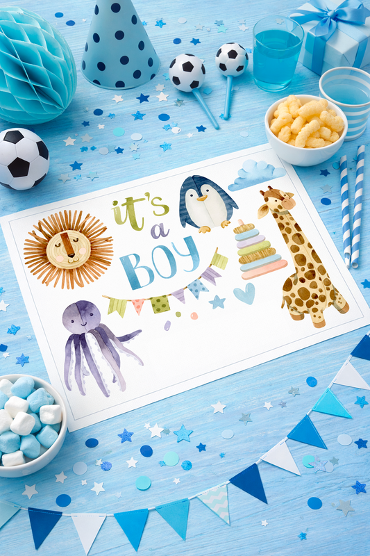 Individuales personalizado para mesa de bebé (niño) (12u)