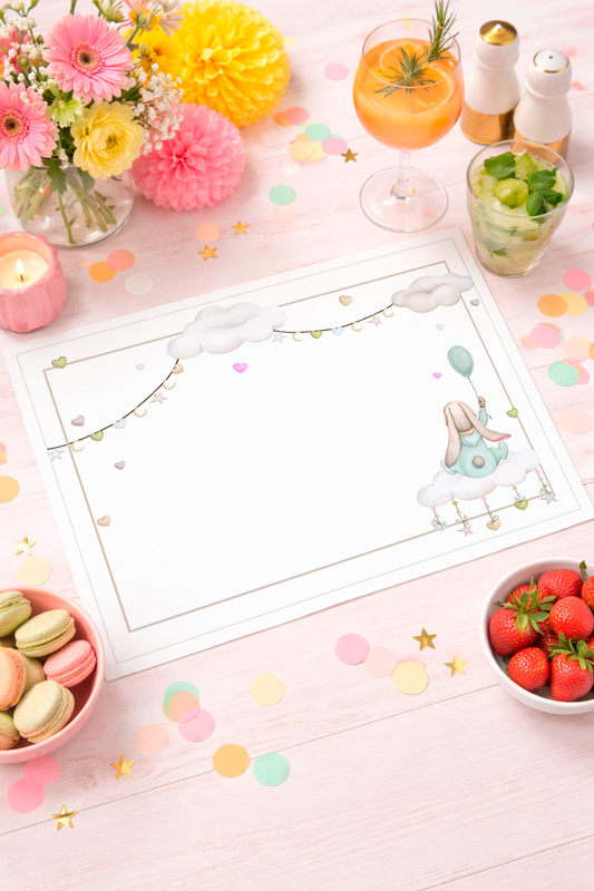 Individuales personalizado con conejitos (12u)