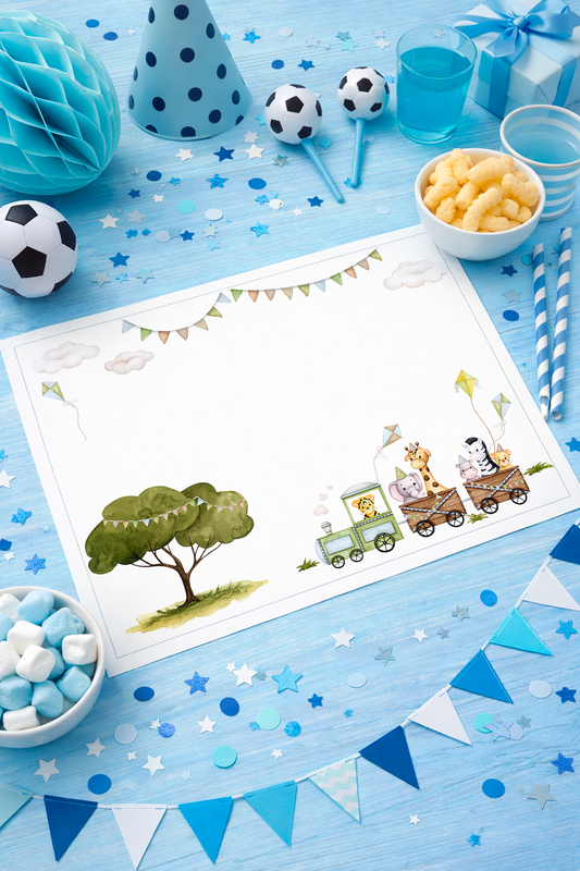 Individuales personalizado con trenes (12u)