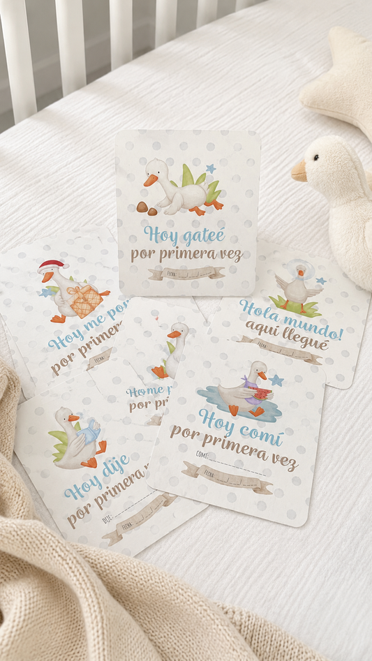 Tarjetas de hitos de desarrollo para niño