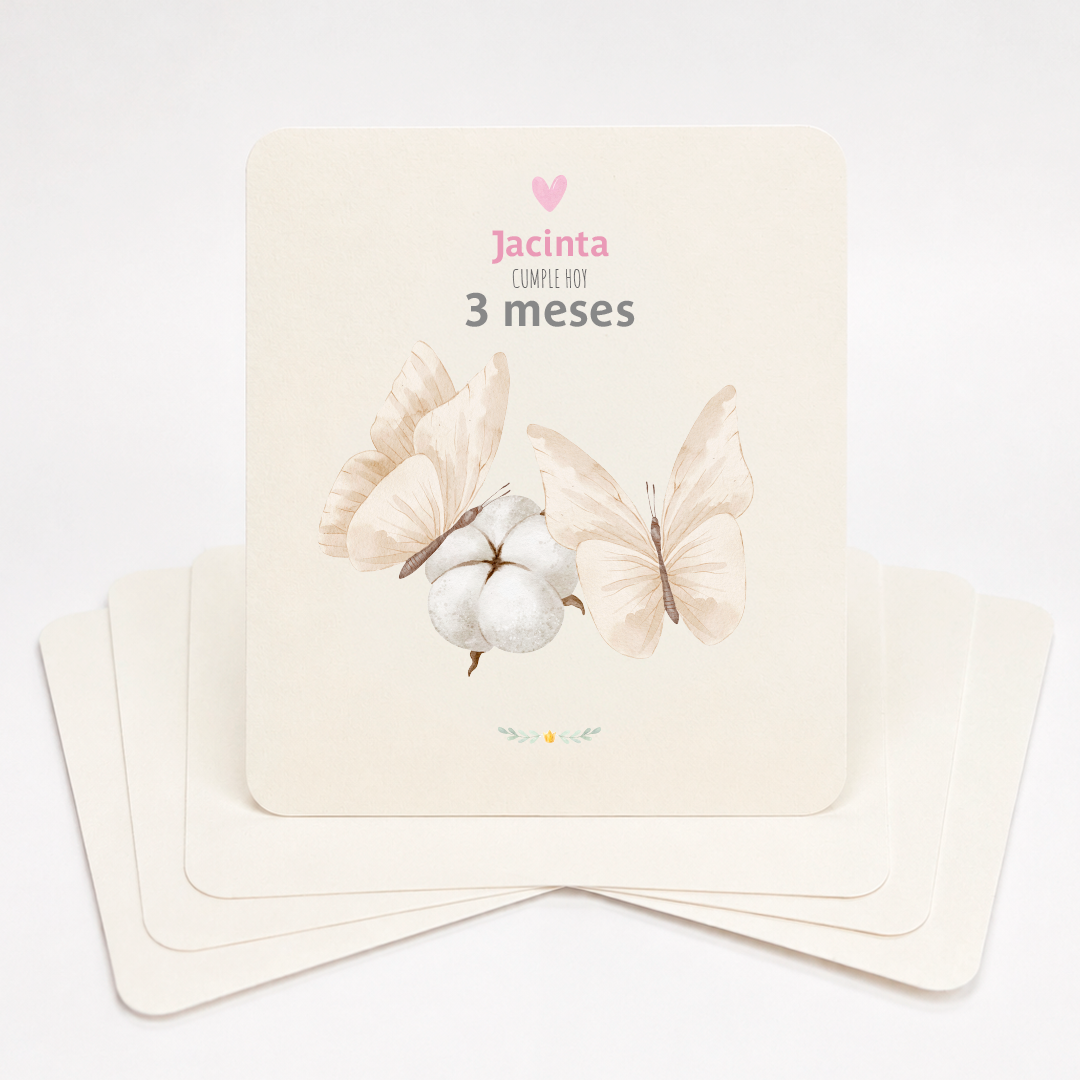 Tarjetas para Fotos Cumple Mes de Bebé: Baby Girl