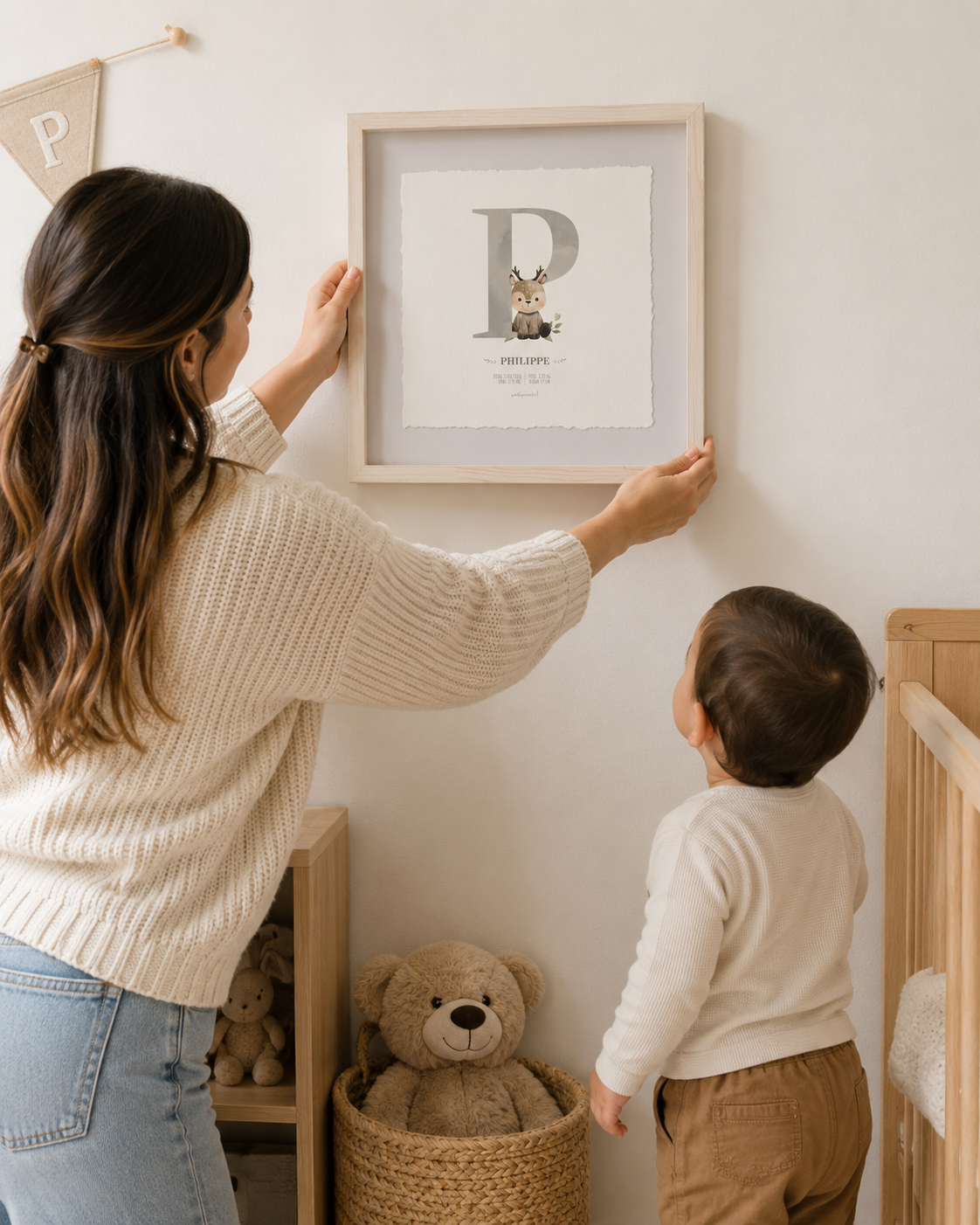 Cuadro personalizado con inicial de nombre