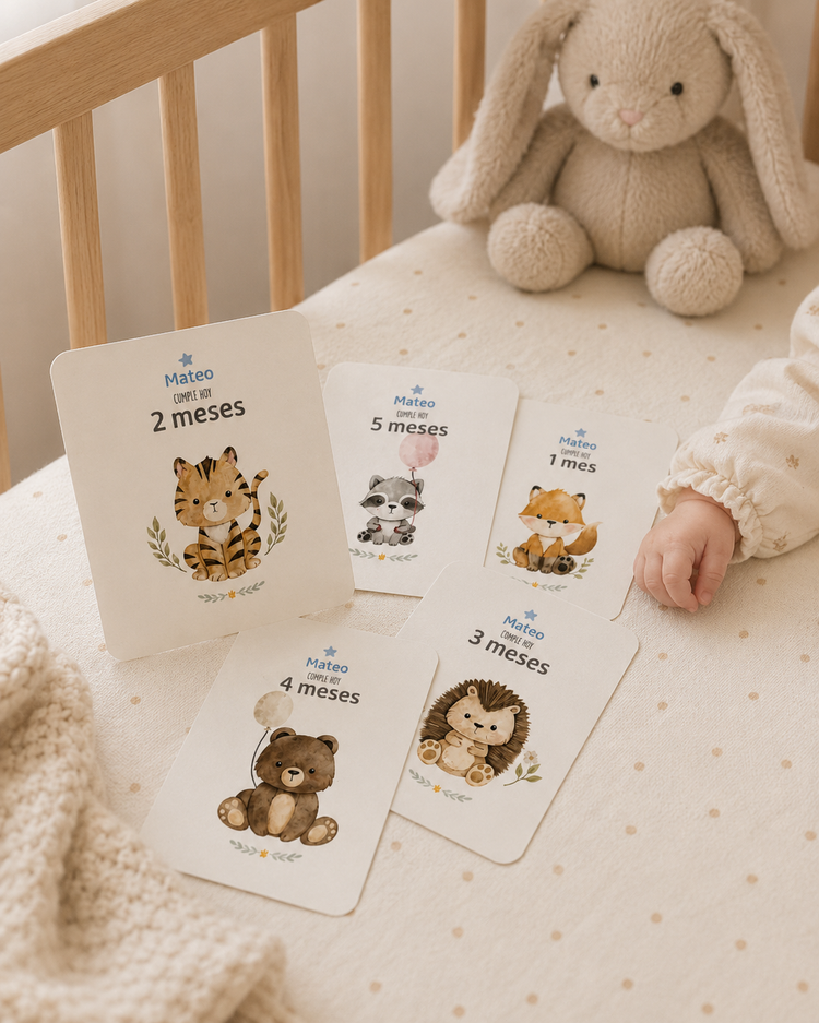 Tarjetas cumple mes para fotos de bebé