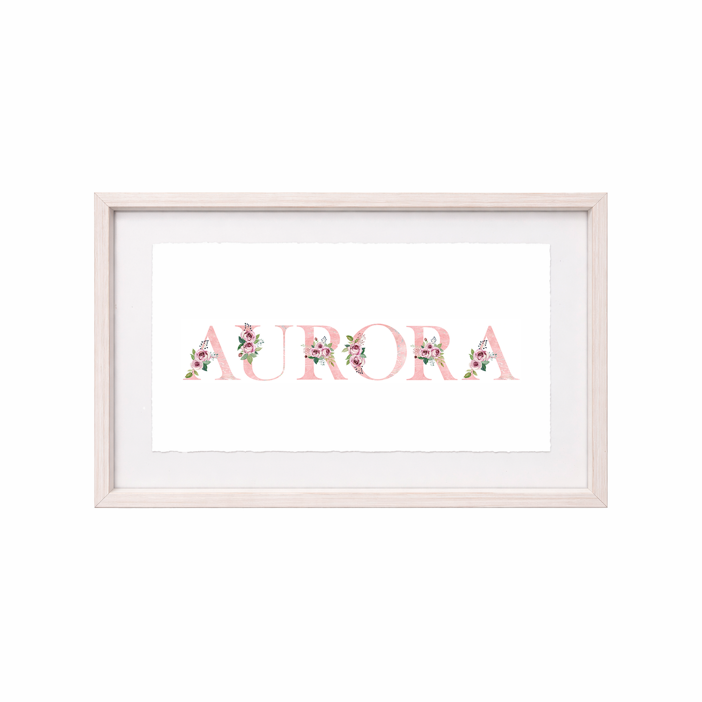 Cuadro con nombres decorados con motivos de flores
