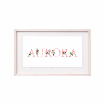 Cuadro con nombres decorados con motivos de flores