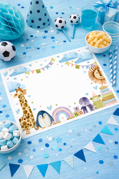 Individuales personalizado para mesa con animalitos bebés (12u)