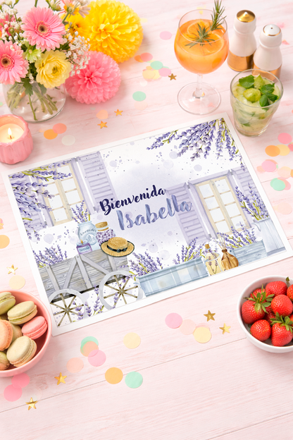 Individuales personalizado para mesa con flores (12u)
