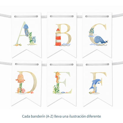Banderines con motivos marinos