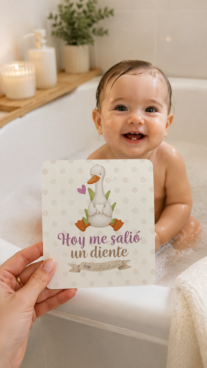 Tarjetas de hitos de desarrollo para niña