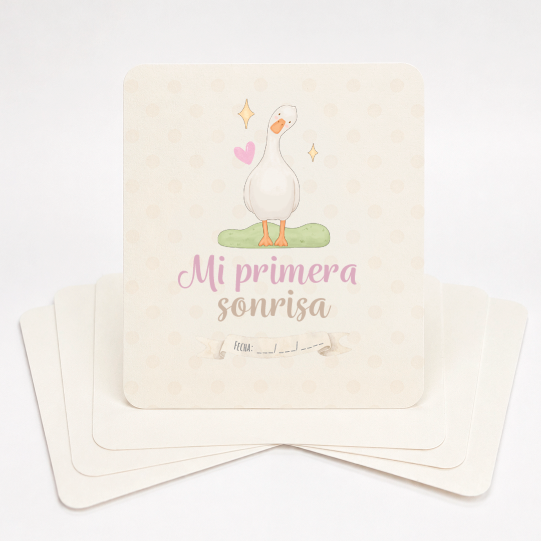 Tarjetas de hitos de desarrollo para niña