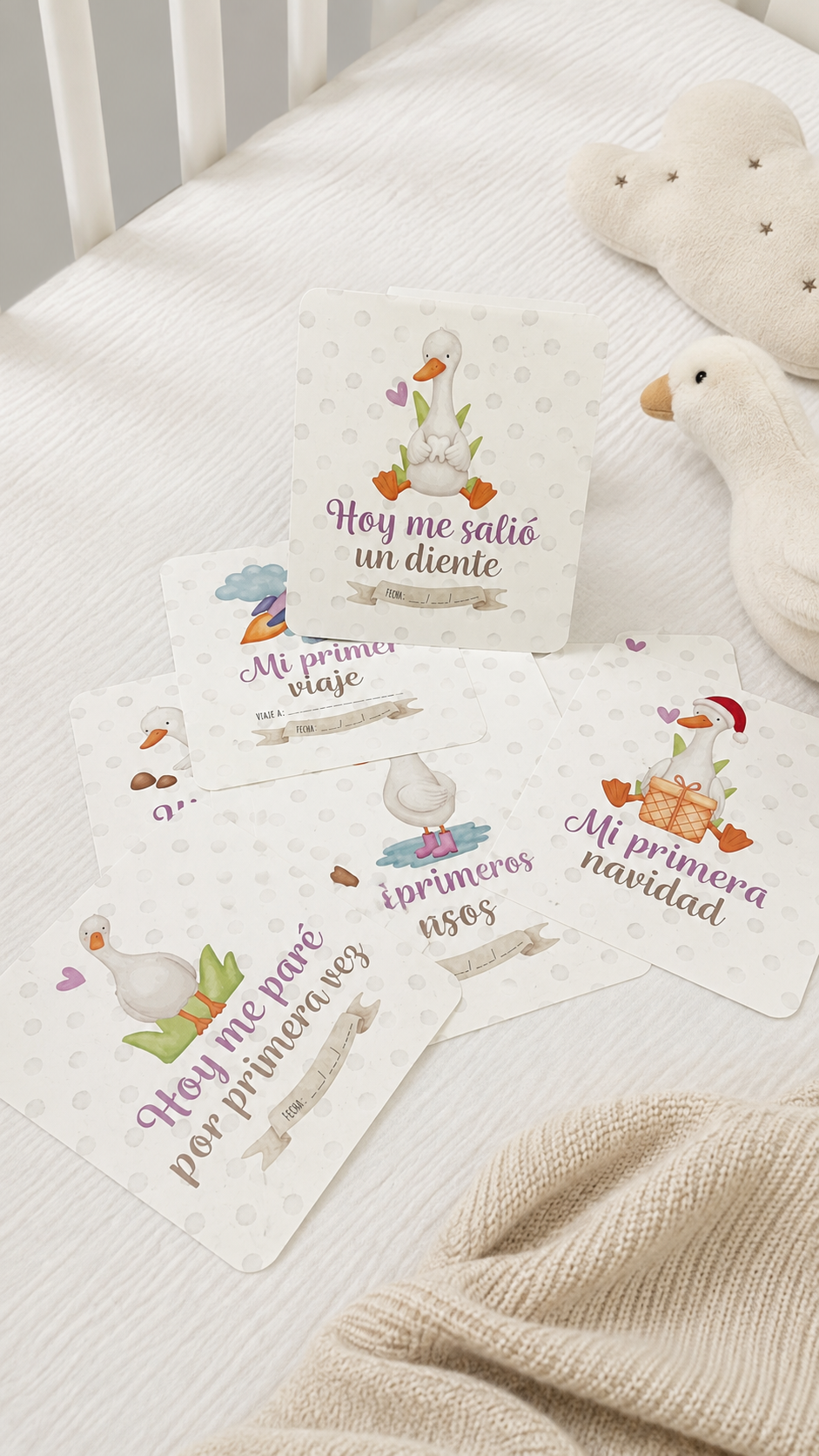 Tarjetas de hitos de desarrollo para niña