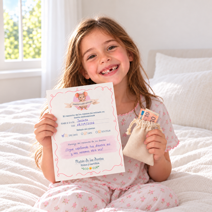 Kit de certificado del ratón de los dientes para niña