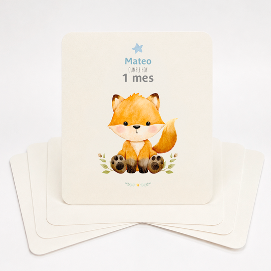 Tarjetas para Fotos Cumple Mes de Bebé: Animalitos Bebé