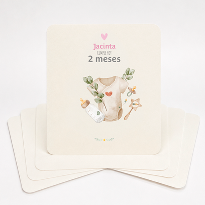 Tarjetas para Fotos Cumple Mes de Bebé: Baby Girl