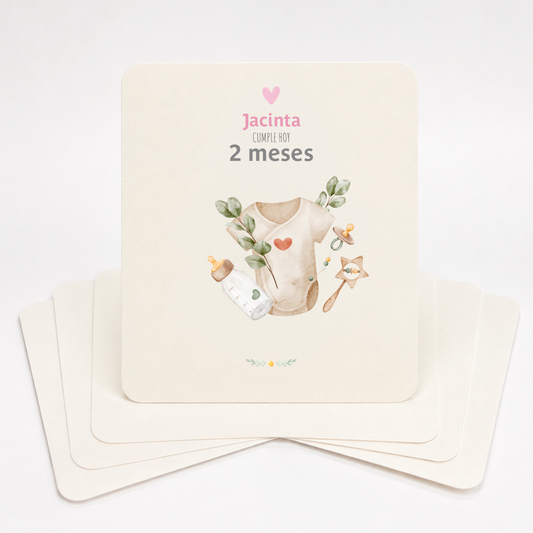 Tarjetas para Fotos Cumple Mes de Bebé: Baby Girl