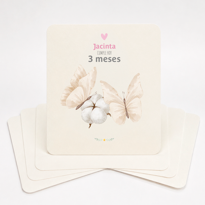 Tarjetas para Fotos Cumple Mes de Bebé: Baby Girl