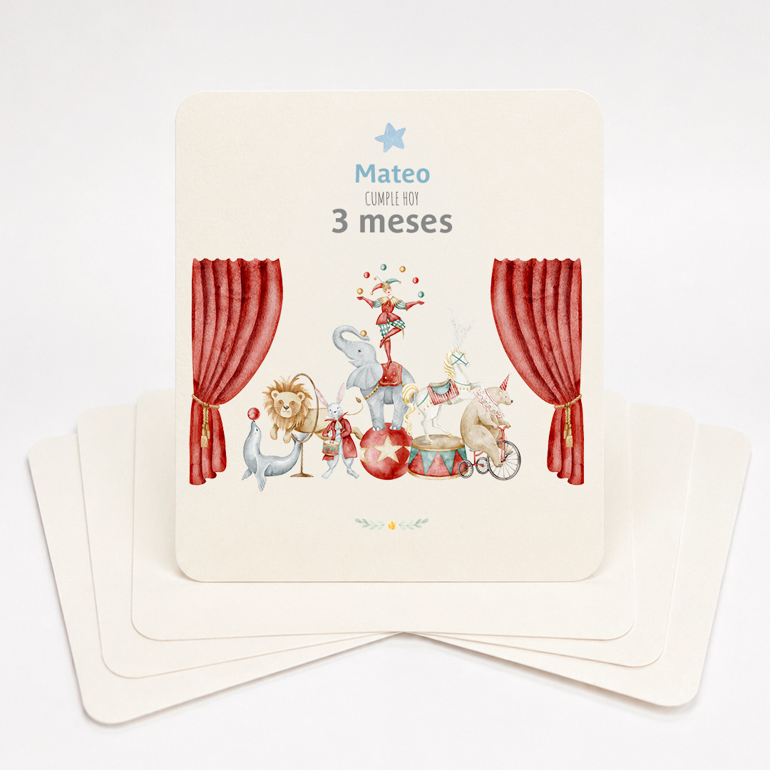 Tarjetas para Fotos Cumple Mes de Circo Vintage