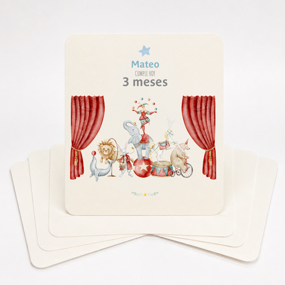 Tarjetas para Fotos Cumple Mes de Circo Vintage