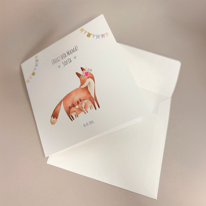 Tarjeta del día de la madre: Zorritos