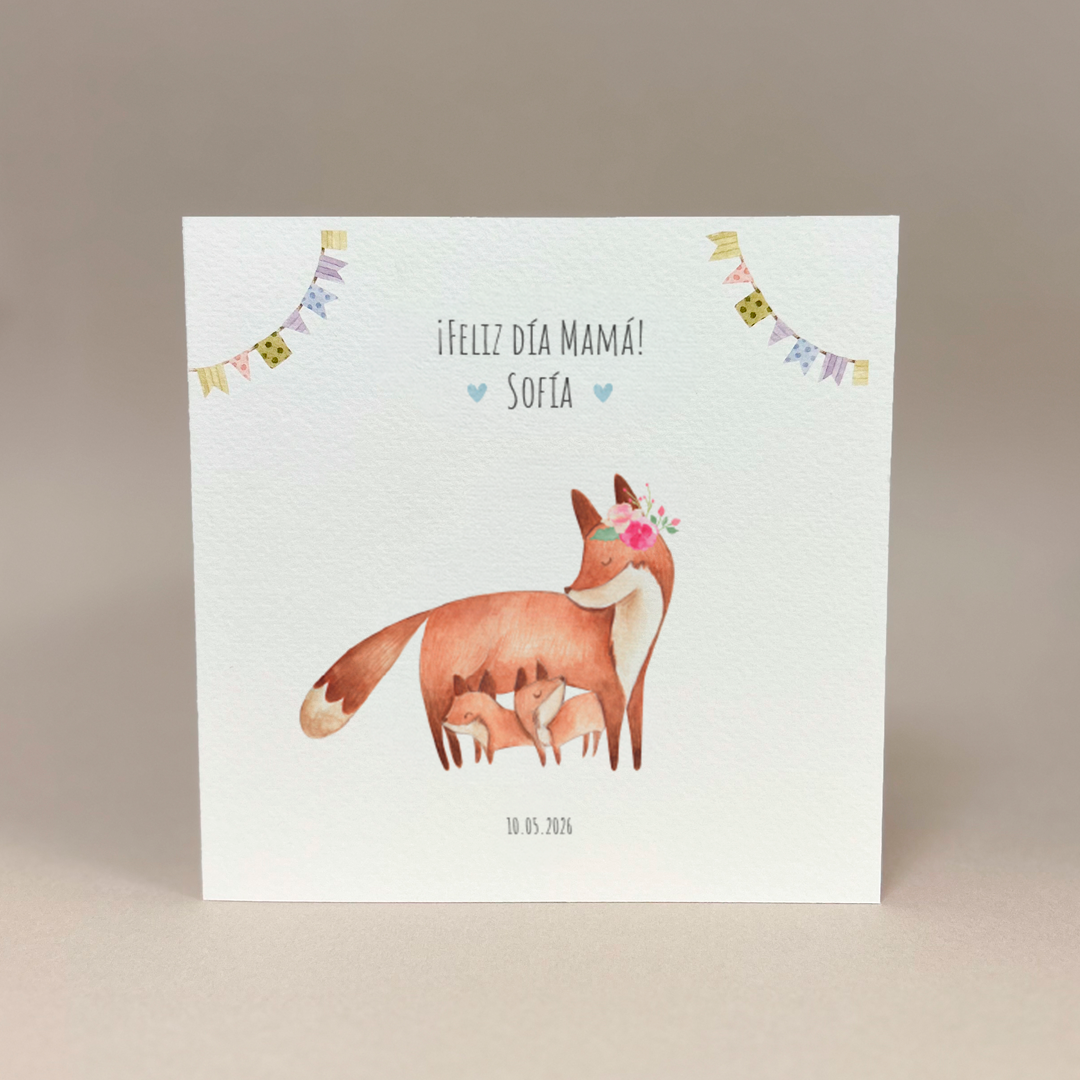Tarjeta del día de la madre: Zorritos