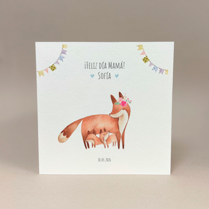 Tarjeta del día de la madre: Zorritos