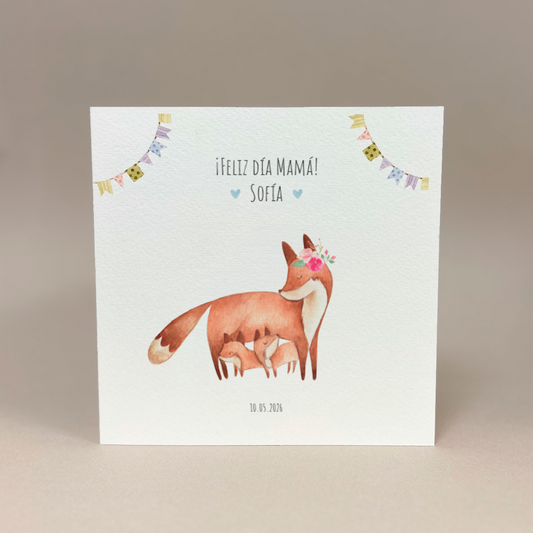 Tarjeta del día de la madre: Zorritos